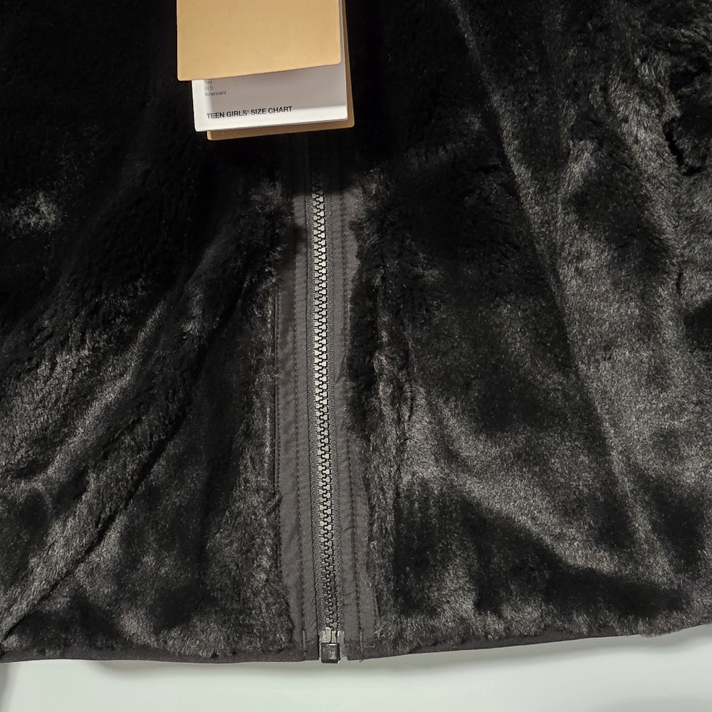 NWT The North Face Girls Size XS (6) Reversible Faux Fur Mossbud Jacket, Black - Picture 9 of 12